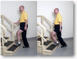 Knee Flexion Stretch Using a Step (Stretching the Front of Your Knee on a Step)